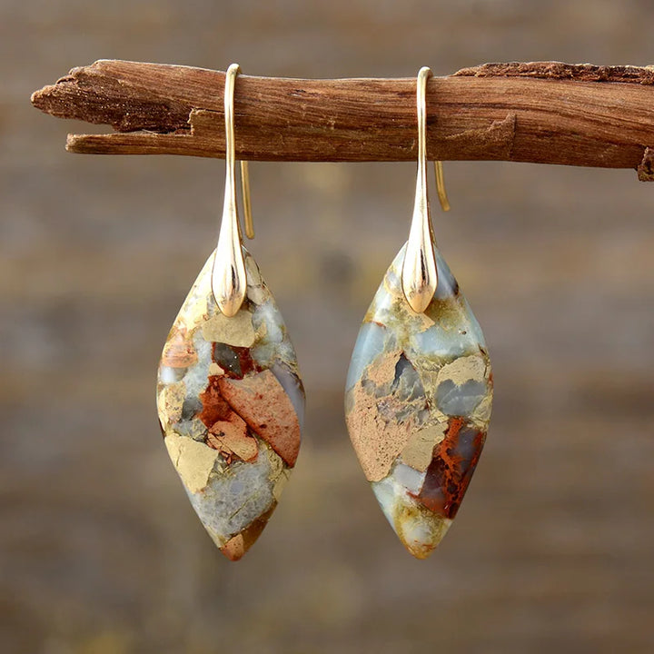 עגילי טיפה מאבן טבעית